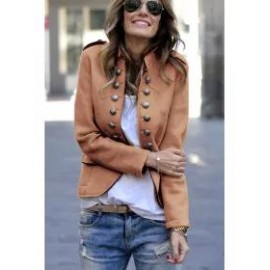 Fashion Pure Colour Long Sleeve Coat