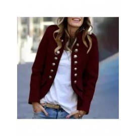 Fashion Pure Colour Long Sleeve Coat