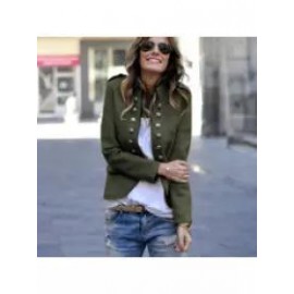 Fashion Pure Colour Long Sleeve Coat