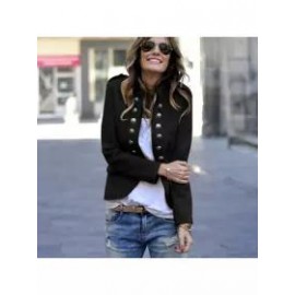 Fashion Pure Colour Long Sleeve Coat