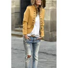 Fashion Pure Colour Long Sleeve Coat