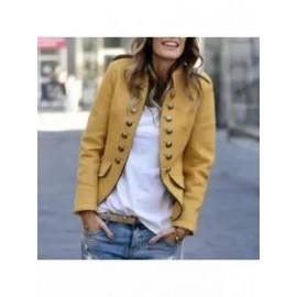 Fashion Pure Colour Long Sleeve Coat