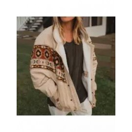 Mens Vintage Printed Fleece Oversized Bomber Jacket