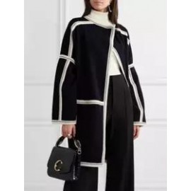 Fashion All-match Solid Color Woolen Coat