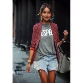Fashion Casual Women's Red Plaid Long-Sleeved Lapel Blazer Outwears