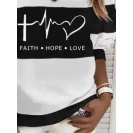 Casual Letter Print Loose Long Sleeve Hoodie