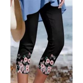 Casual Floral Print Leggings
