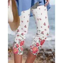 Casual Floral Print Leggings