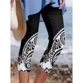 Casual Floral Print Leggings