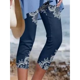 Casual Floral Print Leggings