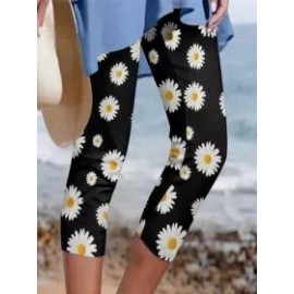 Casual Floral Print Leggings