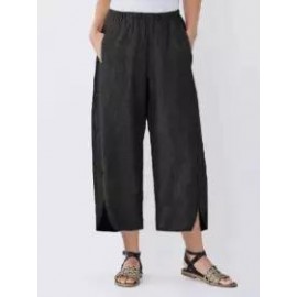 Plus Size Solid Color Casual Wide-leg Pants