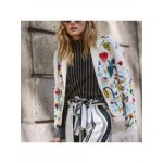 Vintage Slim Floral Printed Short Suit Coat