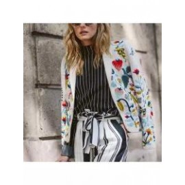 Vintage Slim Floral Printed Short Suit Coat