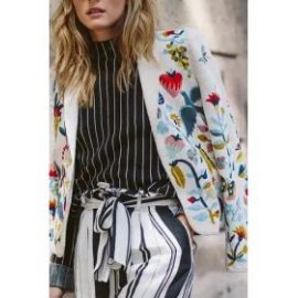 Vintage Slim Floral Printed Short Suit Coat