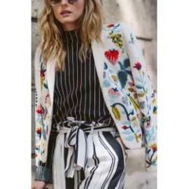 Vintage Slim Floral Printed Short Suit Coat