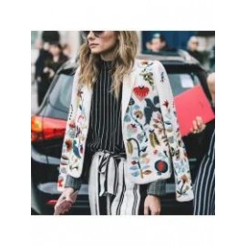 Vintage Slim Floral Printed Short Suit Coat