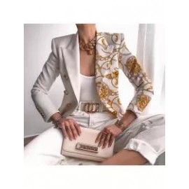Chain Print Stitching Suit