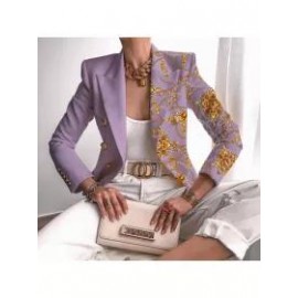 Chain Print Stitching Suit