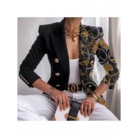 Chain Print Stitching Suit
