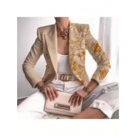 Chain Print Stitching Suit