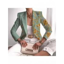 Chain Print Stitching Suit