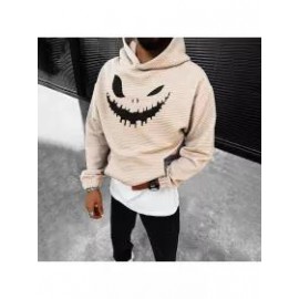 Halloween Smiley Print Casual Oversized Men's Sweatshirt Hoodie