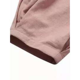 Casual Loose Solid Color Elastic Waist Pants