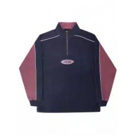 Men's Retro Color Block Polos Zipper Sweater