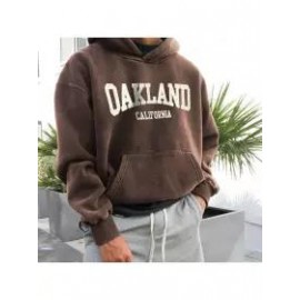 Retro Men's OAKLAND Casual Print Hoodie