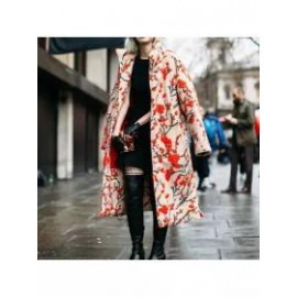 Elegant High Collar Jacquard Weave Oversized Long Sleeves Coat