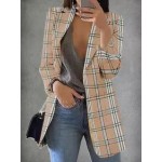 Loose Casual Check Cardigan Blazer