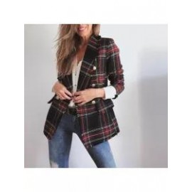 Double-Breasted Grid Lapel Suit