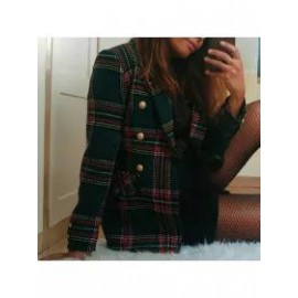 Double-Breasted Grid Lapel Suit