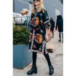 Vintage Loose Short Sleeve Printed Long Coat