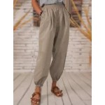 Casual Solid Color Pocket Pants
