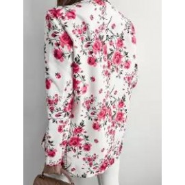 Casual Floral Print Long Sleeve Slim Fit Blazer