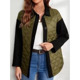 Casual Stitching Long-Sleeved Cotton Coat