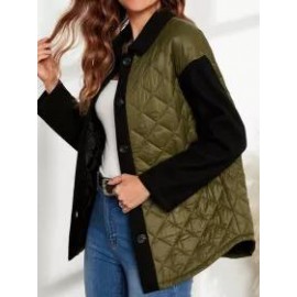 Casual Stitching Long-Sleeved Cotton Coat