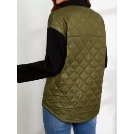Casual Stitching Long-Sleeved Cotton Coat