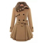 Fold-Over Collar Plain Coat