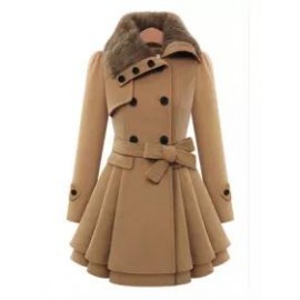 Fold-Over Collar Plain Coat