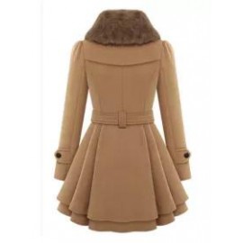 Fold-Over Collar Plain Coat