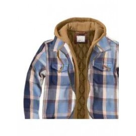 Men's Fall & Winter Casual Checkered Hooded Fake Two Casual Jackets