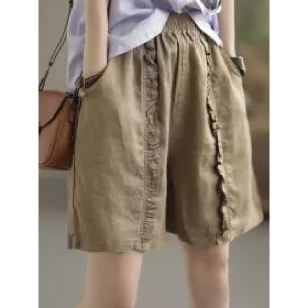 Vintage Casual Elastic Shorts