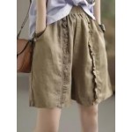 Vintage Casual Elastic Shorts