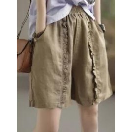 Vintage Casual Elastic Shorts