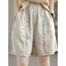 Vintage Casual Elastic Shorts