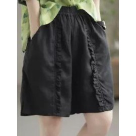 Vintage Casual Elastic Shorts
