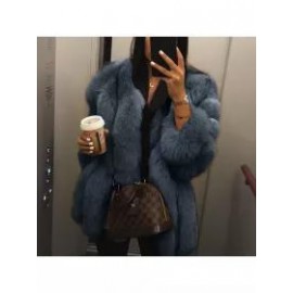 New Women Fashion Fur Leather Jacket Coat